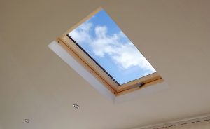 rooflight with blue sky showing natural light
