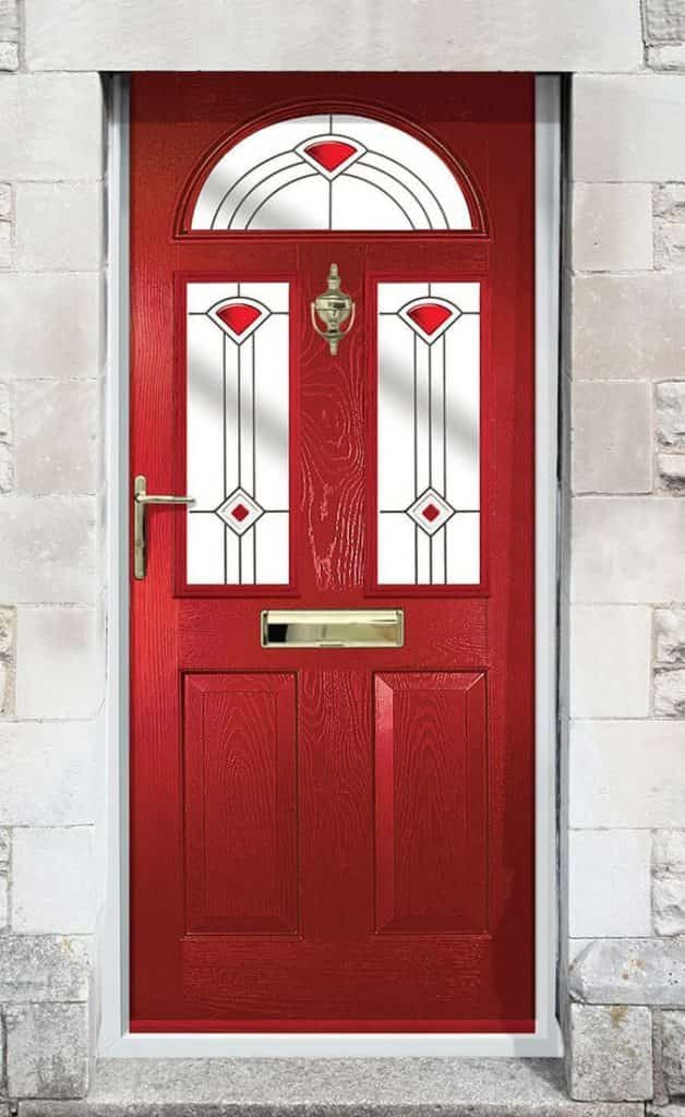 Red composite door installation