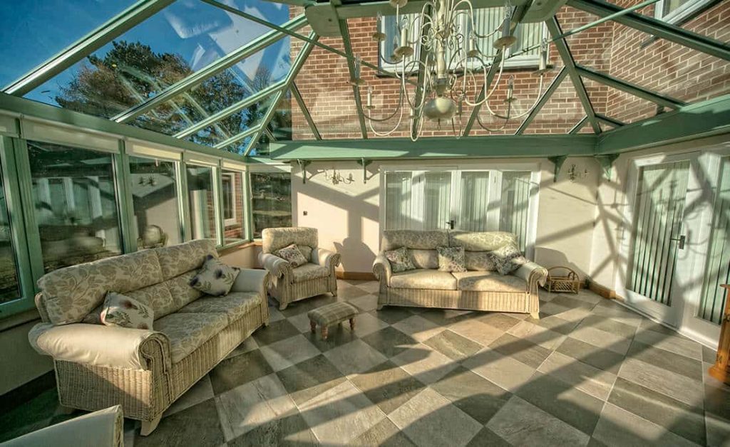 Green T-Shaped conservatory interior view